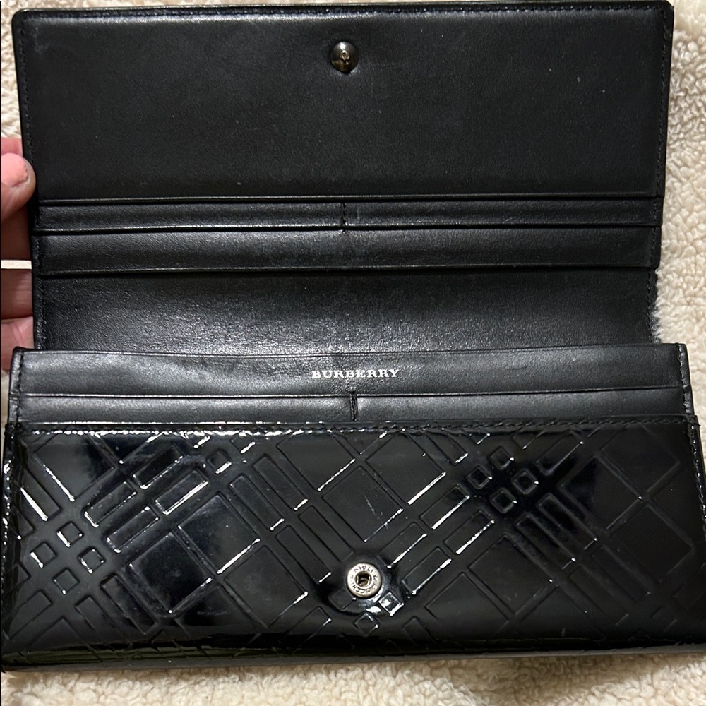 Burberry Black Patent Leather Wallet